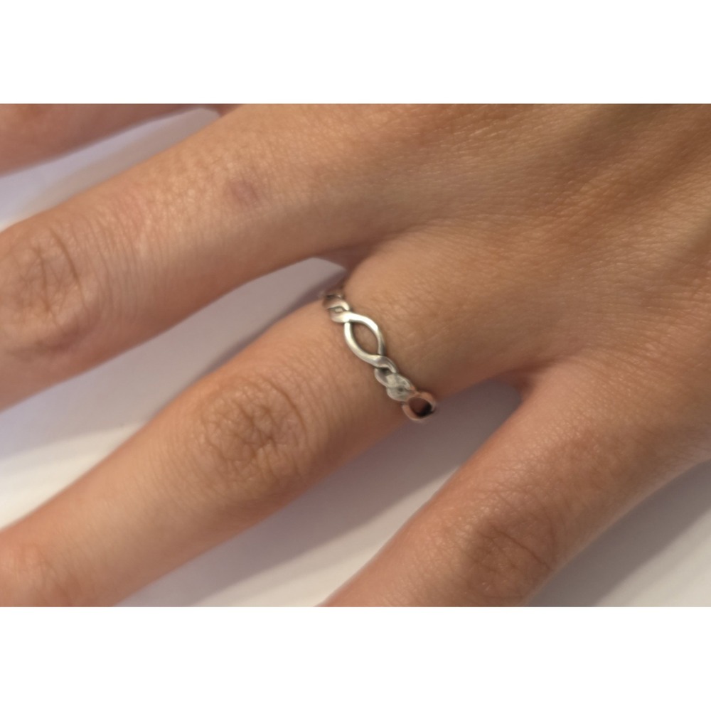 Vintage Sterling Silver Twisted Knot Infinity Ring Pinky Ring Size 5.5